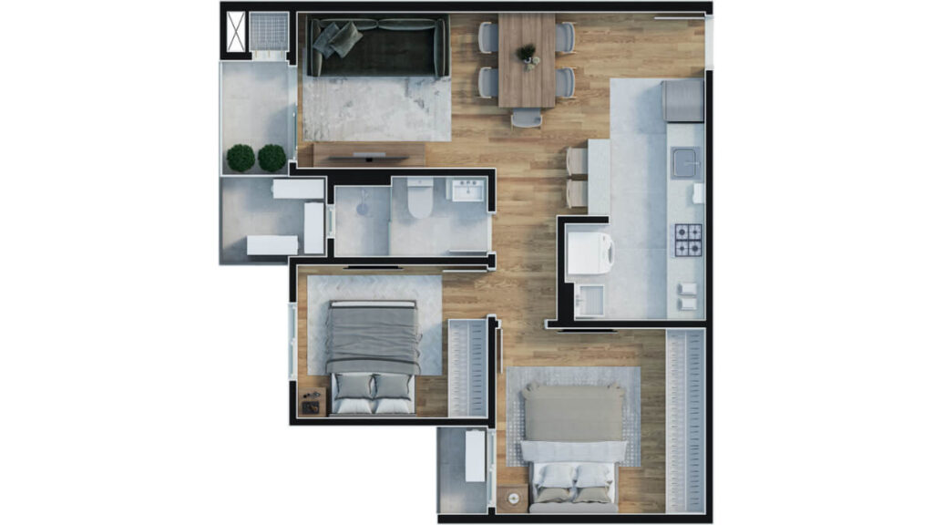 Planta apartamento Rio Grande Connection