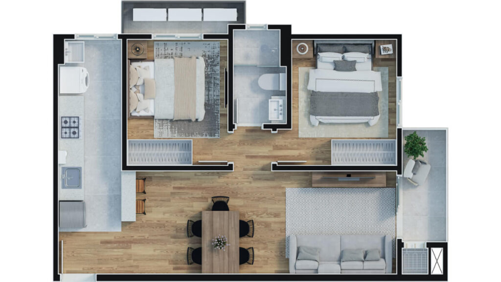 Planta apartamento Rio Grande Connection