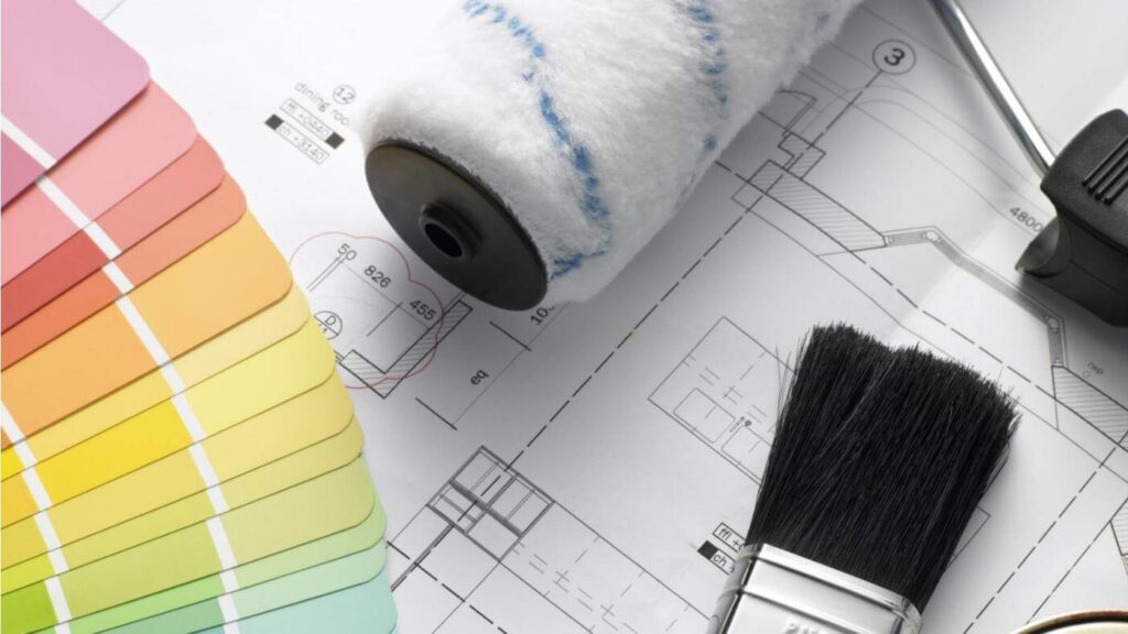 Tons de tinta e materiais de construção