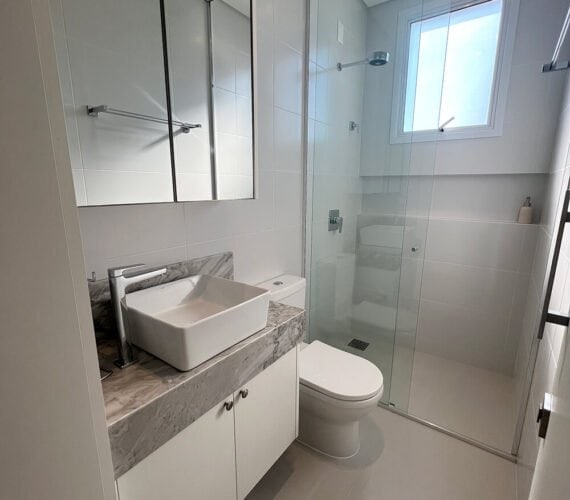 Banheiro - Apartamento Decorado em Joinville - 704 - Monte Saint-Michel Residence