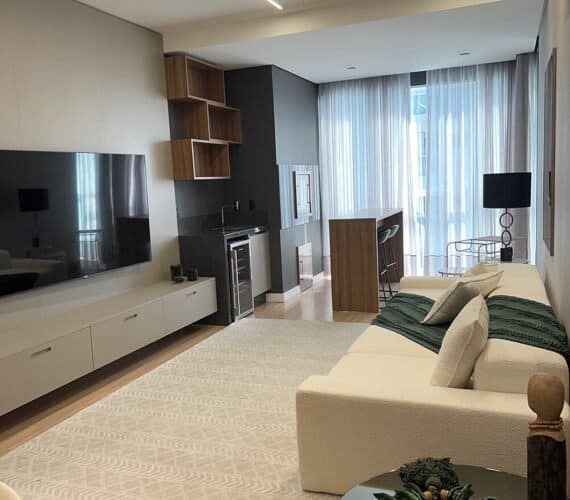 Living - Apartamento Decorado em Joinville - 704 - Monte Saint-Michel Residence
