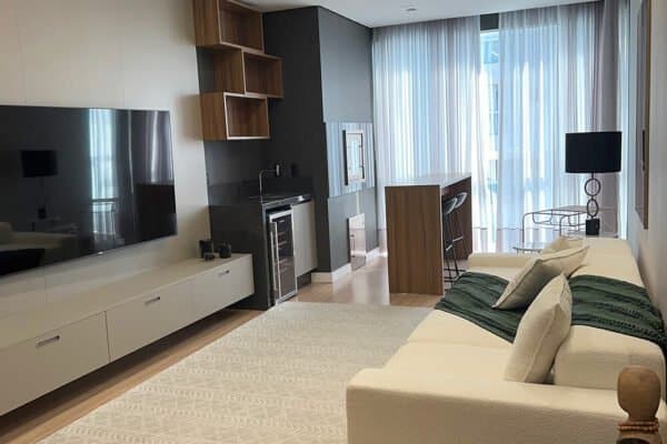 Living - Apartamento Decorado em Joinville - 704 - Monte Saint-Michel Residence