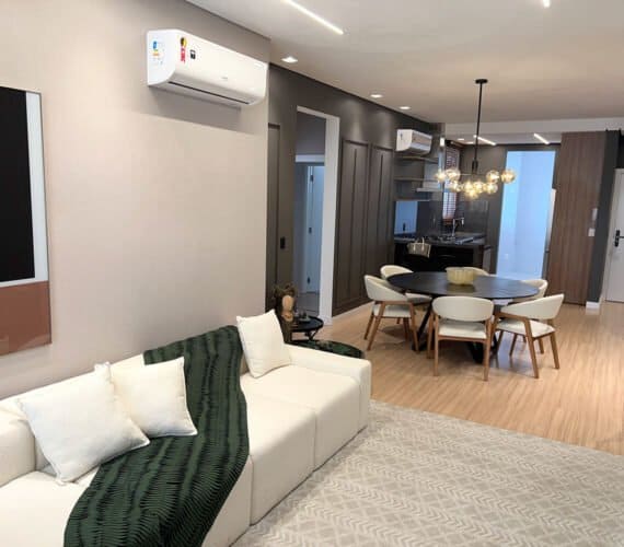 Living - Apartamento Decorado em Joinville - 704 - Monte Saint-Michel Residence