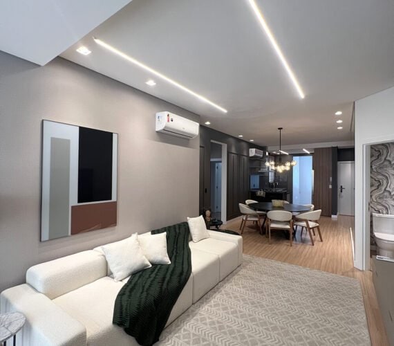 Living - Apartamento Decorado em Joinville - 704 - Monte Saint-Michel Residence