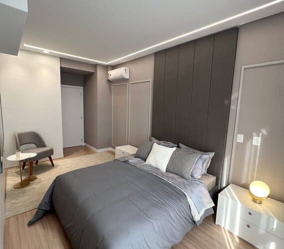 Suíte - Apartamento Decorado em Joinville - 704 - Monte Saint-Michel Residence
